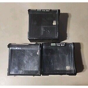 Storehouse 4" Stacking Tilt Bins Set of 3 Tool Storage Pegboard Mount Black